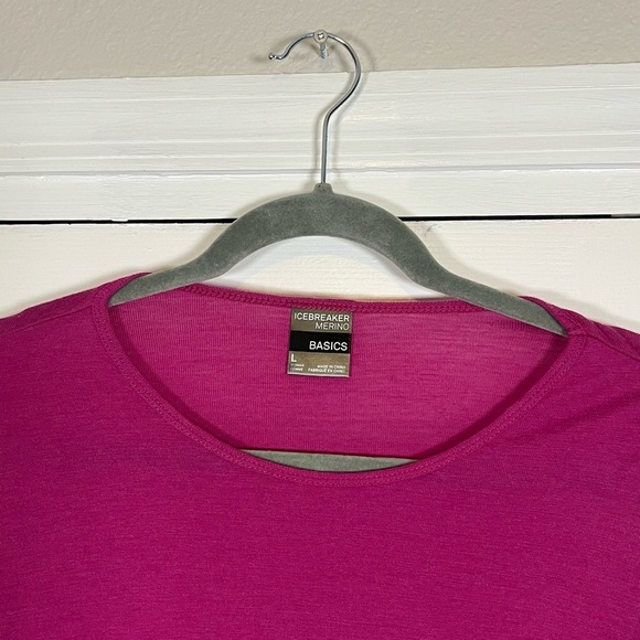 ICEBREAKER Top Womens Pink Merino Wool Long Sleeve Breathable Athletic - Picture 4 of 5